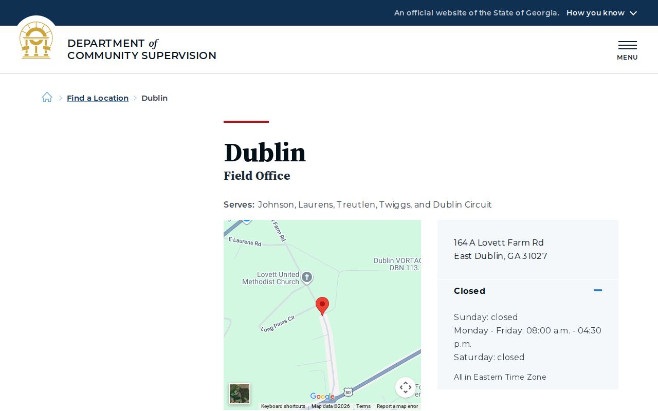Treutlen County criminal records and DCS Dublin supervision office