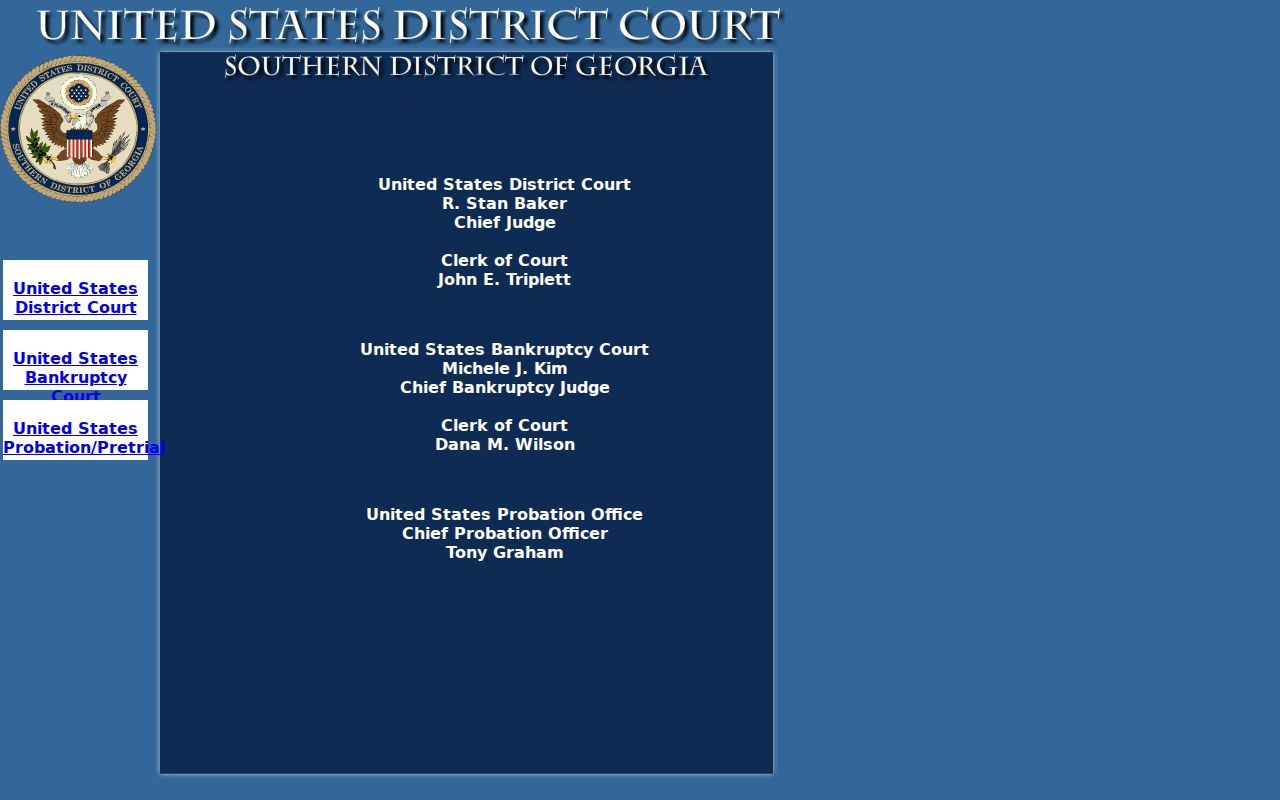 Southern District of Georgia federal court website