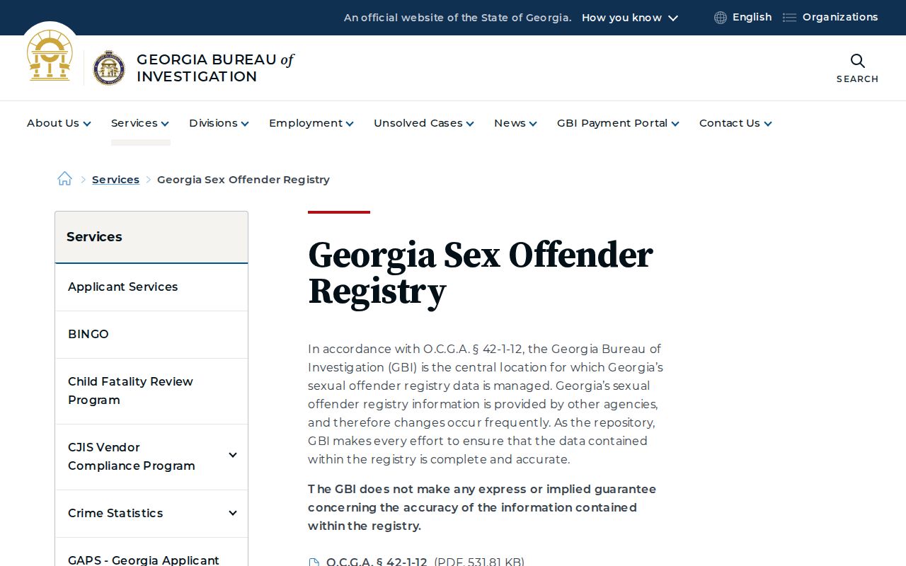 Treutlen County sex offender lookup on the Georgia registry overview